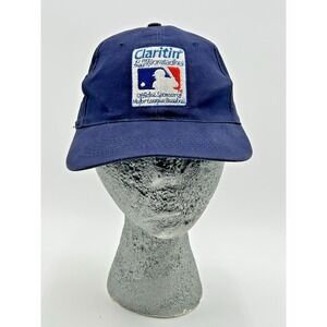 Vtg Claritin Major League Baseball Hat MLB Logo Strap Back Adjustable Dad Cap